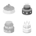 Sweetness, dessert, cream, treacle .Cakes country set collection icons in monochrome style vector symbol stock