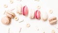 Sweets background biscuit arrangement macaroons Royalty Free Stock Photo