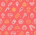 Sweets and Bakery Pattern Background. Vector