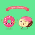 Sweets. Best Friends. Doughnut and Swiss Roll Royalty Free Stock Photo