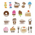 Sweets and cafe elements Royalty Free Stock Photo