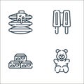 sweets and candies line icons. linear set. quality vector line set such as gummy bear, chocolate, popsicle Royalty Free Stock Photo