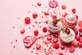 Sweets. Candy And Cupcakes On Pink Background Royalty Free Stock Photo