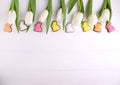 Sweets for celebrate Easter. White tulips Royalty Free Stock Photo