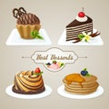 Sweets dessert set Royalty Free Stock Photo