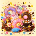 Sweets and desserts abstract background