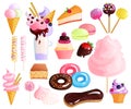 Sweets Desserts Colorful Icons Set Royalty Free Stock Photo