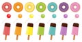 Sweets Donuts Ice Lollys Lollipops Colorful