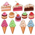 Sweets doodle collection dessert cake pie