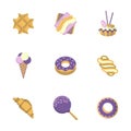 Sweets flat color icons