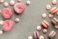 Sweets on grey concrete background Royalty Free Stock Photo