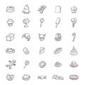 Sweets icons set, vector illustration