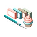 Sweets Isometric Hobby Composition
