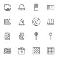 Sweets line icons set