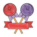 sweets lollipops with ribbon