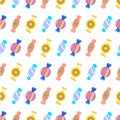 Sweets pattern. Idea for decors, ornaments, summer holidays, kitchen themes. Isolated vector. Royalty Free Stock Photo