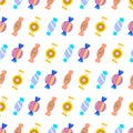 Sweets pattern. Idea for decors, ornaments, summer holidays, kitchen themes. Isolated vector.