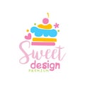 Sweets premium logo design, label for confectionery, candy shop, restaurant, bar, cafe, menu, sweet store vector