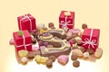Sweets and presents in December Royalty Free Stock Photo