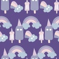 Sweets and rainbows, seamless pattern Royalty Free Stock Photo