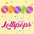 Lollipop boutique logo. Sweets shop emblem. Lollipop boutique poster.