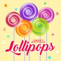 Lollipop boutique logo. Sweets shop emblem. Lollipop boutique poster.