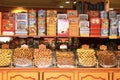 A traditional sweets shop in Strasbourg, France - biscuits, cookies, cans, boxes