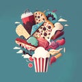 Sweets Sugary Food Pile Illustration for Kids