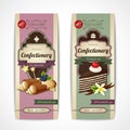 Sweets vintage banners vertical Royalty Free Stock Photo