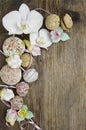 Sweets on wooden background Royalty Free Stock Photo