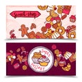 Sweetshop vintage candy banners set Royalty Free Stock Photo