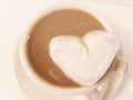 Sweettime drink coffee milkcoffee marshmallow heart love Royalty Free Stock Photo