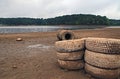 Sweetwater Creek Park drought Royalty Free Stock Photo