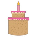 sweey cake birthday icon with candle