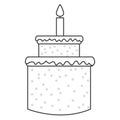 sweey cake birthday icon with candle