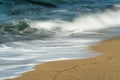 Swell on the beach in detail view