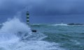 Swell. Waves and bad weather at the mouth of Pasaia, Euskadi Royalty Free Stock Photo