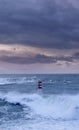 Swell. Waves and bad weather at the mouth of Pasaia, Euskadi Royalty Free Stock Photo