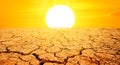 The sweltering sun in the ground very dry Royalty Free Stock Photo