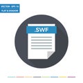 SWF animation movie document file format flat icon Royalty Free Stock Photo