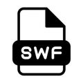 Swf file format video icons. web files label icon. Vector illustration