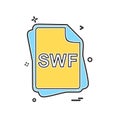 SWF file type icon design vector Royalty Free Stock Photo