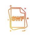 SWF file type icon design vector Royalty Free Stock Photo