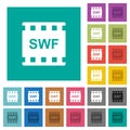 SWF movie format square flat multi colored icons