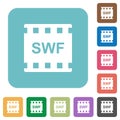 SWF movie format rounded square flat icons Royalty Free Stock Photo