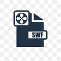 Swf vector icon isolated on transparent background, Swf transpa Royalty Free Stock Photo