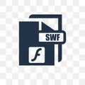 Swf vector icon isolated on transparent background, Swf transpa Royalty Free Stock Photo