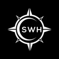 SWH abstract technology logo design on Black background. SWH creative initials letter logo concept