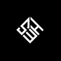 SWH letter logo design on black background. SWH creative initials letter logo concept. SWH letter design