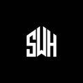 SWH letter logo design on BLACK background. SWH creative initials letter logo concept. SWH letter design.SWH letter logo design on